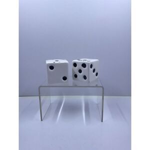Vintage DICE Atlantic City SALT & PEPPER SHAKER SET 1.75" Porcelain Stoppers